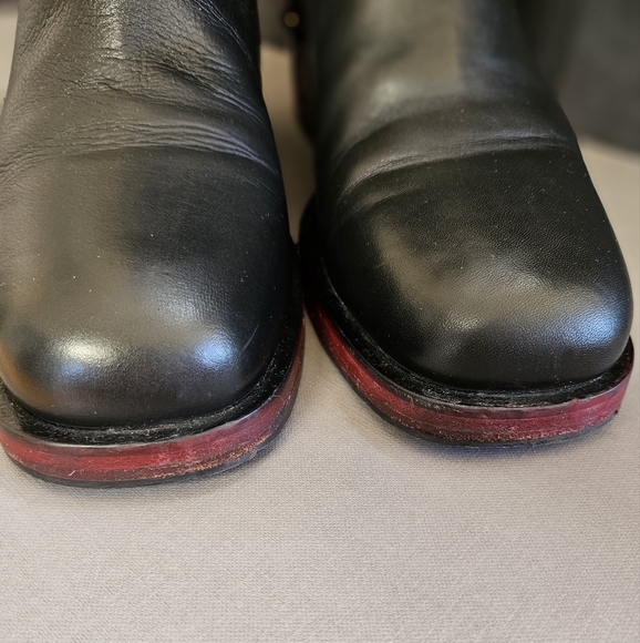 Laura Bellariva 4681 Black Red/ Leather Zip-Up Knee-HighBoots 39/ US 8.5 Italian - Picture 5 of 9